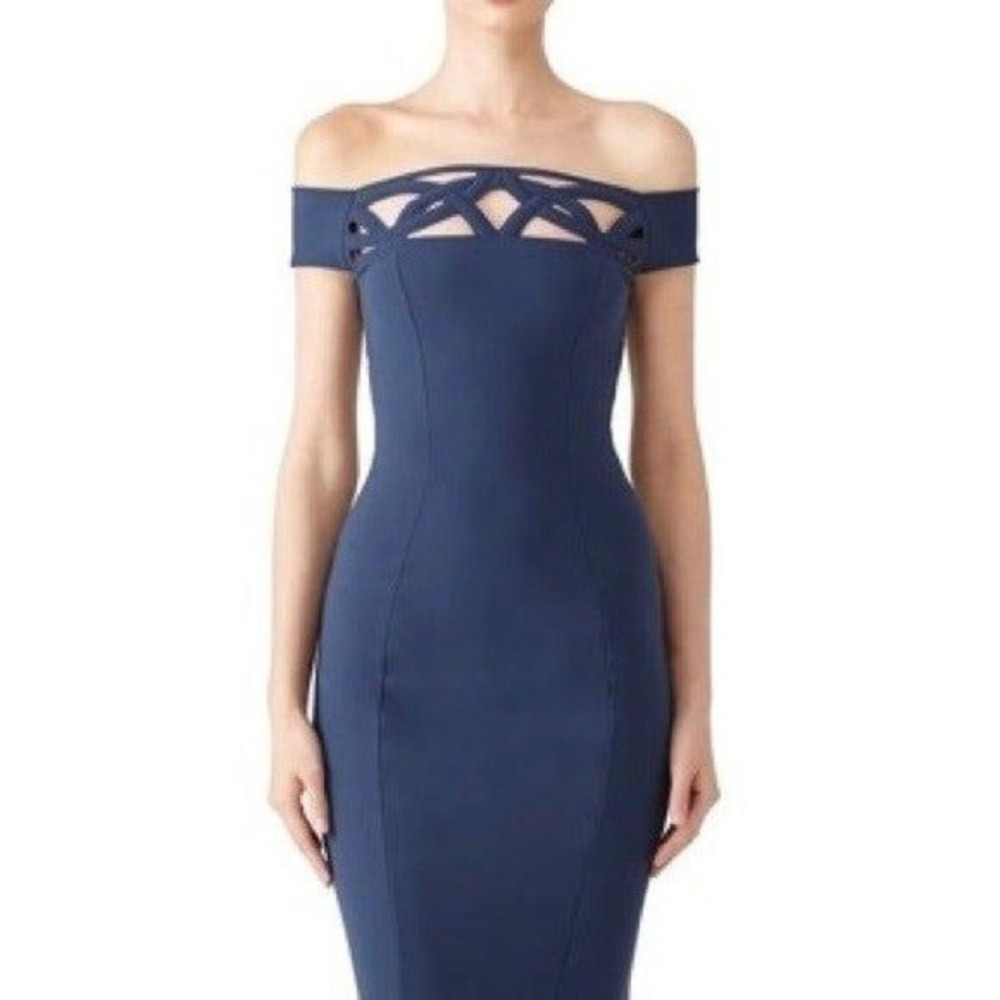 XS La Petite Robe Di Chiara Boni Dress‎ Blue Midi Dress